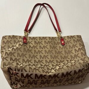 Michael Kors Tan and Red Shoulder bag